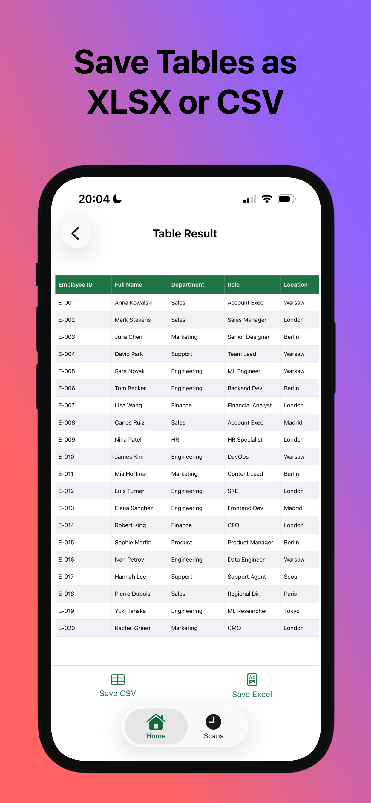 Image to Excel Screenshot 2