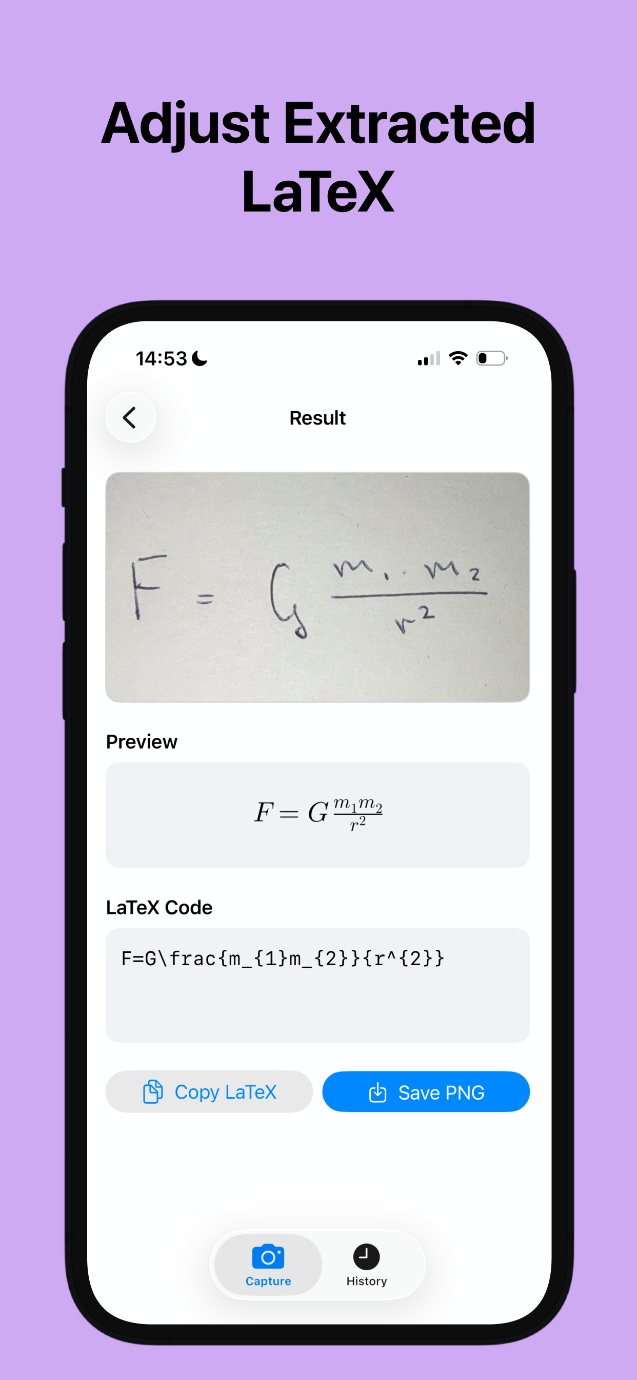 Formula to TeX Screenshot 2